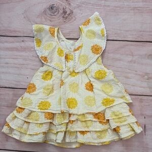 Monica + Andy Smocked Ruffle Dress in the Sunflower Burst print Size 3t Girl